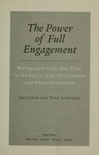 Cover of The Power of Full Engagement